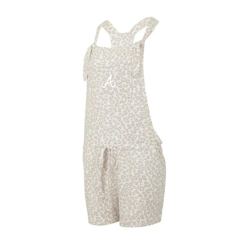 Atlanta Braves Concepts Sport Women's Montana Hacci Knit Romper Overalls - Cream