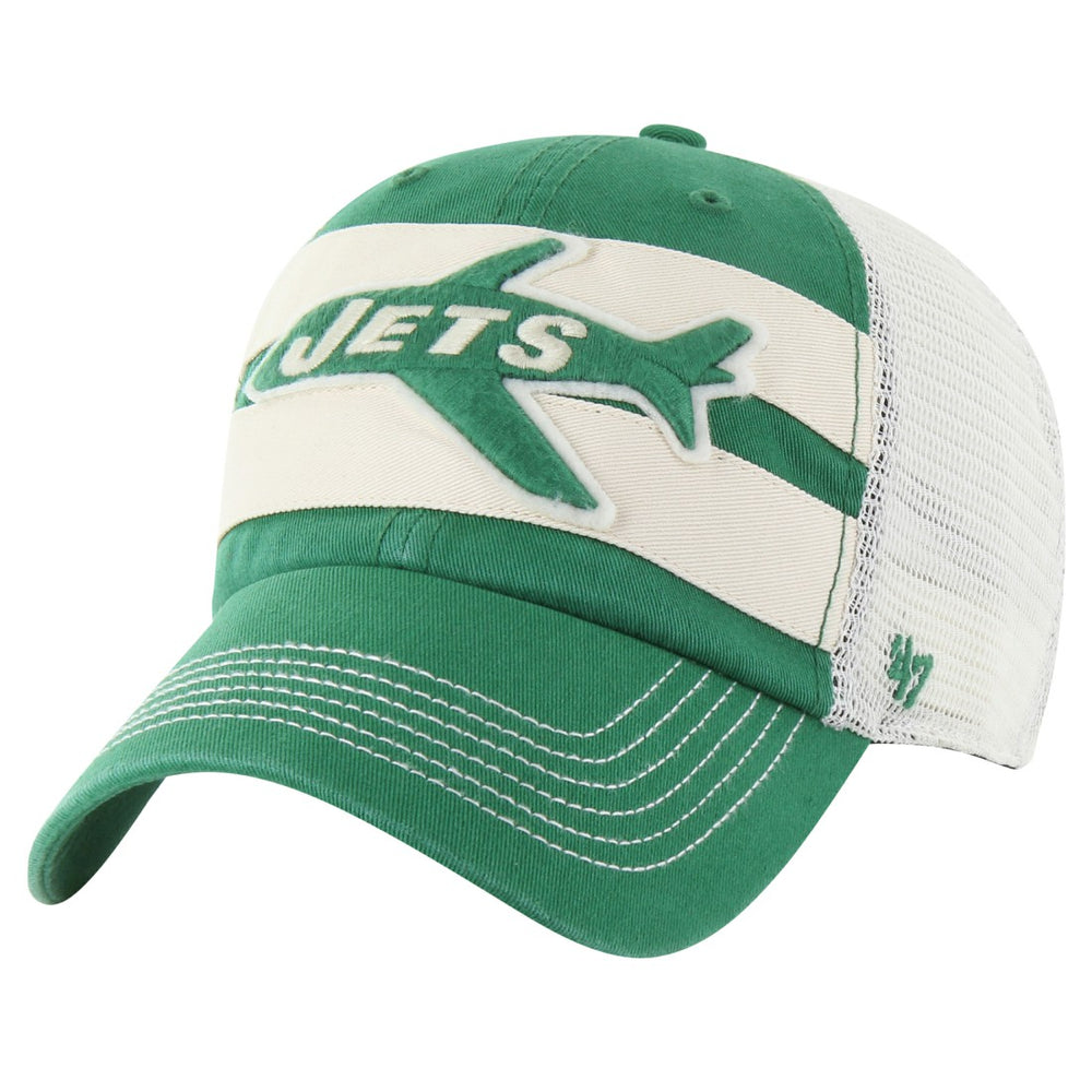 New York Jets '47 Throwback Clubhouse Boon Clean-Up Trucker Adjustable Hat - Kelly Green discount