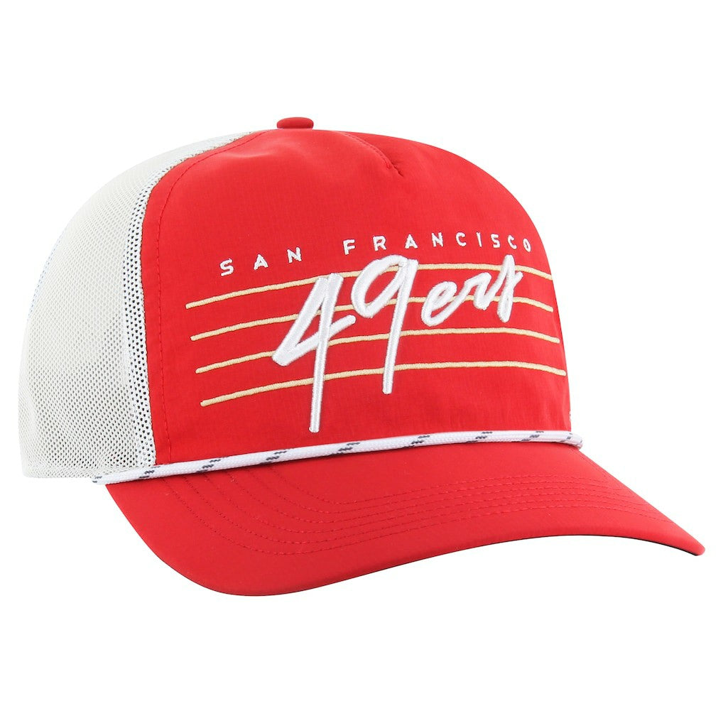 San Francisco 49ers '47 Downburst Relaxed Hitch Trucker Adjustable Hat - Scarlet/White for sale