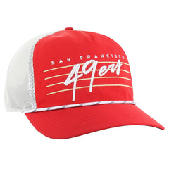 San Francisco 49ers '47 Downburst Relaxed Hitch Trucker Adjustable Hat - Scarlet/White for sale