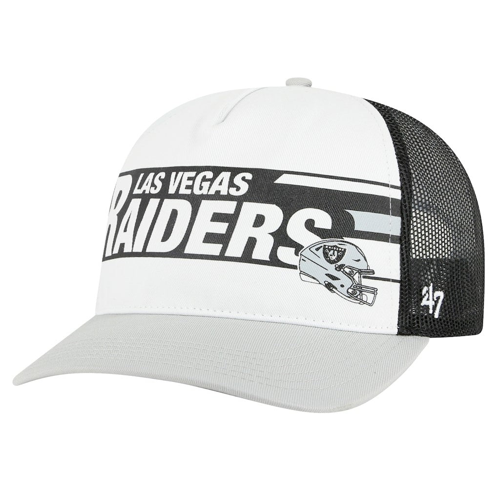 Las Vegas Raiders '47 Stack Line Hitch Trucker Adjustable Hat - White/Gray discount