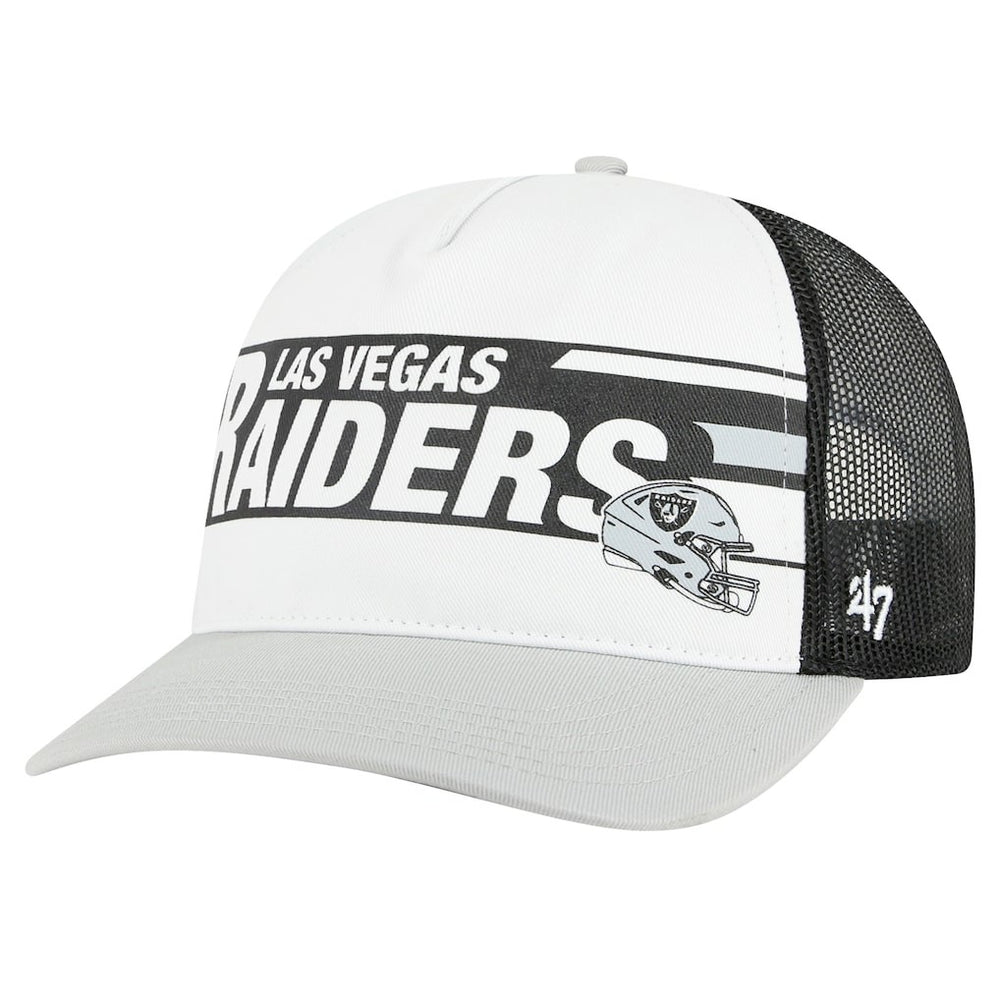 Las Vegas Raiders '47 Stack Line Hitch Trucker Adjustable Hat - White/Gray discount