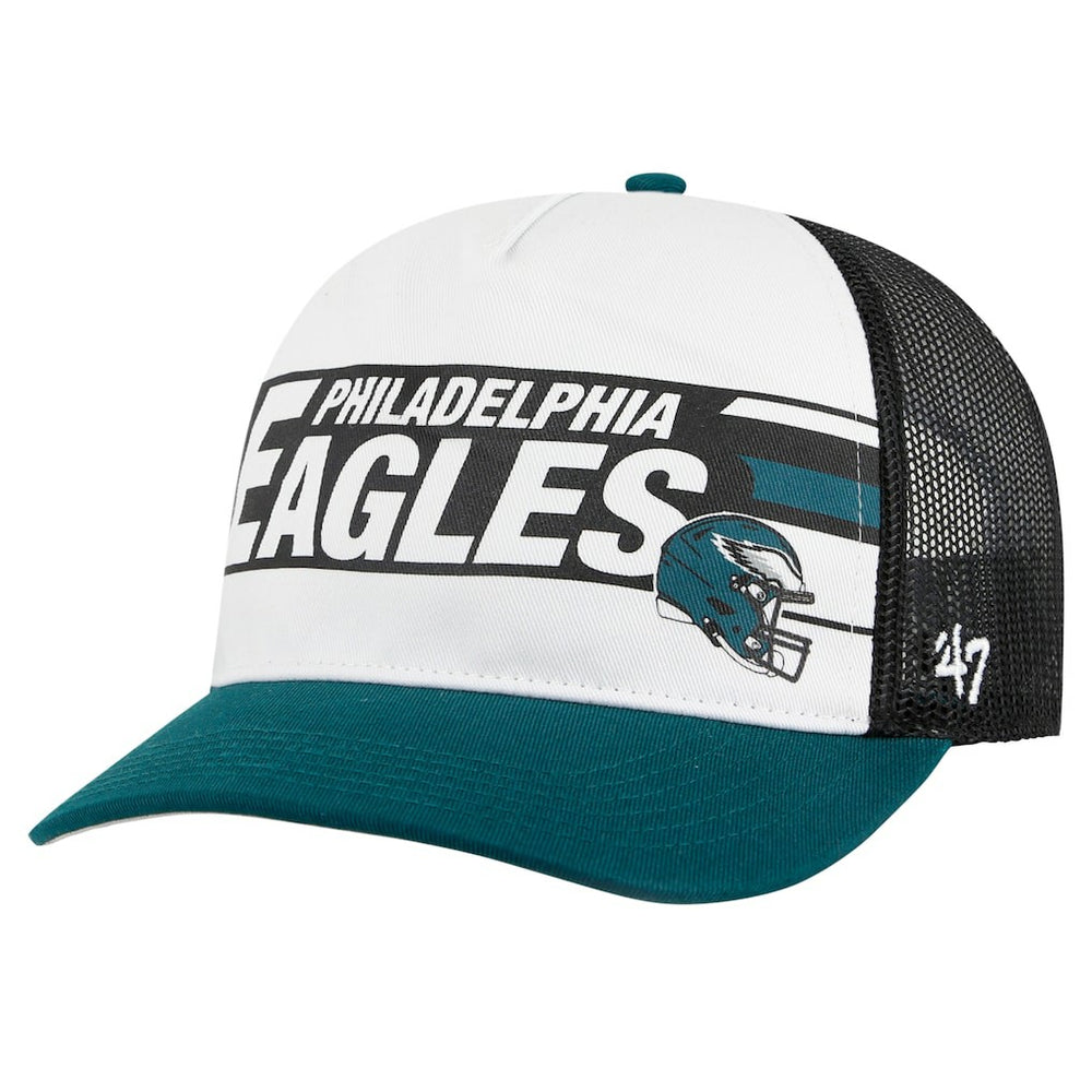 Philadelphia Eagles '47 Stack Line Hitch Trucker Adjustable Hat - White/Midnight Green on sale