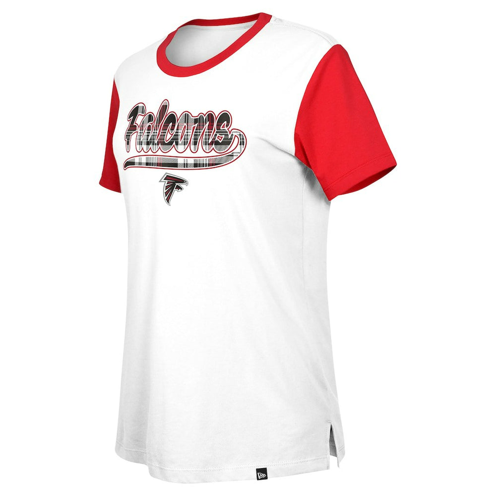 Atlanta Falcons New Era Women's 3rd Down T-Shirt - White/Red on sale