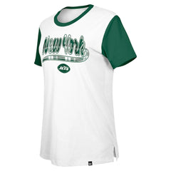 New York Jets New Era Women's 3rd Down T-Shirt - White/Green discount