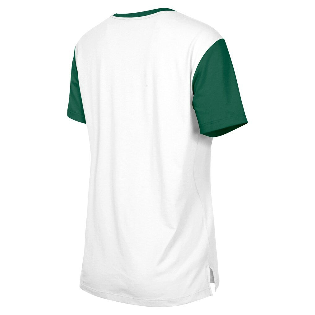 New York Jets New Era Women's 3rd Down T-Shirt - White/Green discount