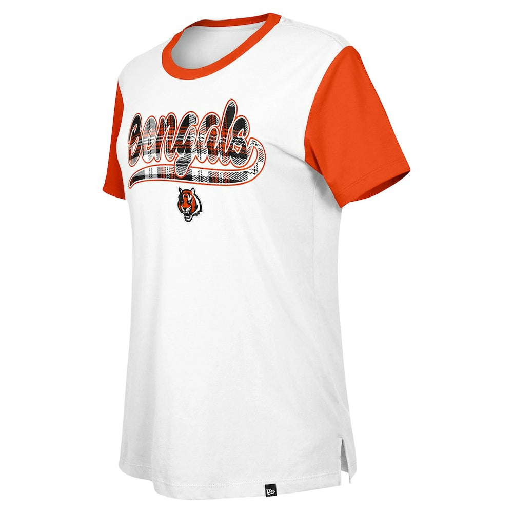 Cincinnati Bengals New Era Women's 3rd Down T-Shirt - White/Orange on sale