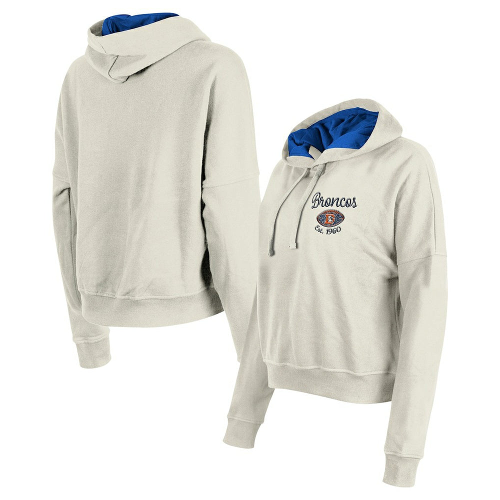 Denver Broncos New Era Women's 3rd Down Historic Pullover Hoodie - Cream online