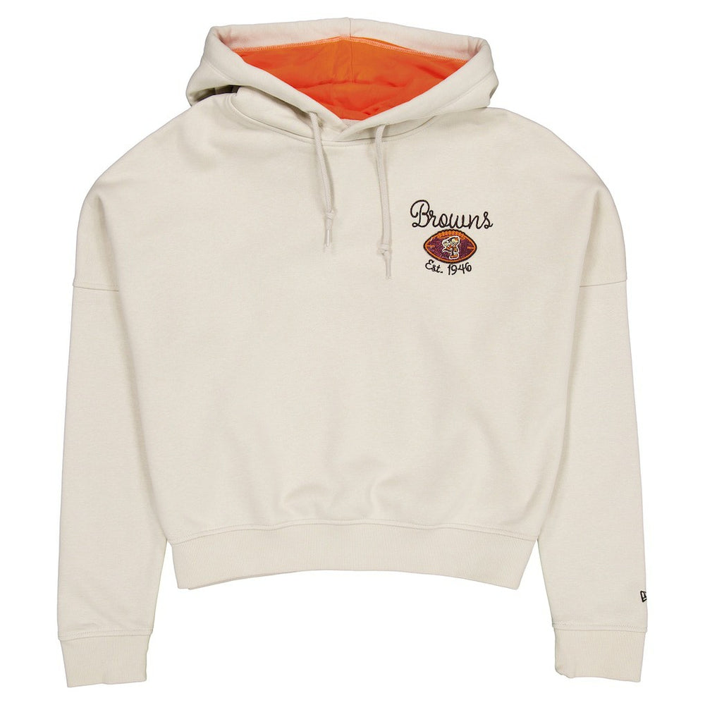 Cleveland Browns New Era Women's 3rd Down Historic Pullover Hoodie - Cream online