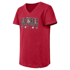 Arizona Cardinals New Era Girls Youth Flip Sequin V-Neck T-Shirt - Cardinal sale
