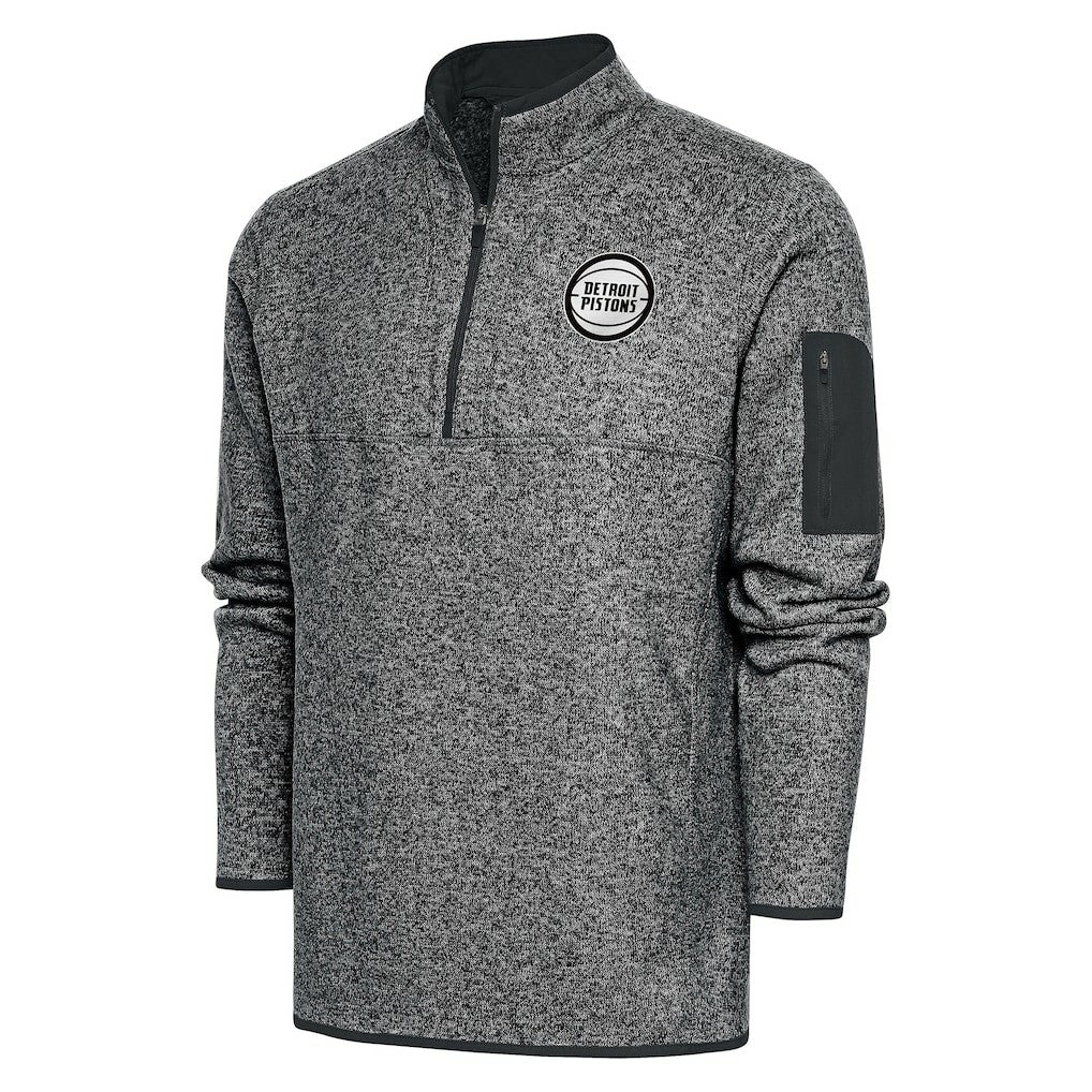 Detroit Pistons Antigua Fortune Big & Tall Quarter-Zip Pullover Jacket sale - Heather Charcoal for sale