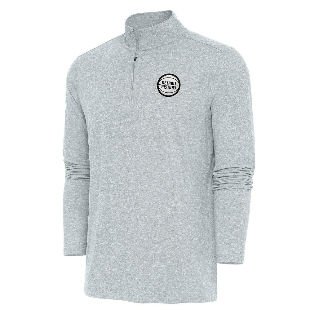 Detroit Pistons Antigua Metallic Logo Hunk Quarter-Zip Pullover sale - Heather Gray shop
