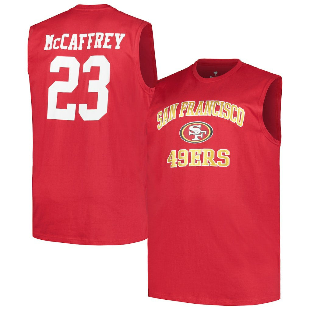 Christian McCaffrey San Francisco 49ers Big & Tall Muscle Tank Top - Scarlet cheap