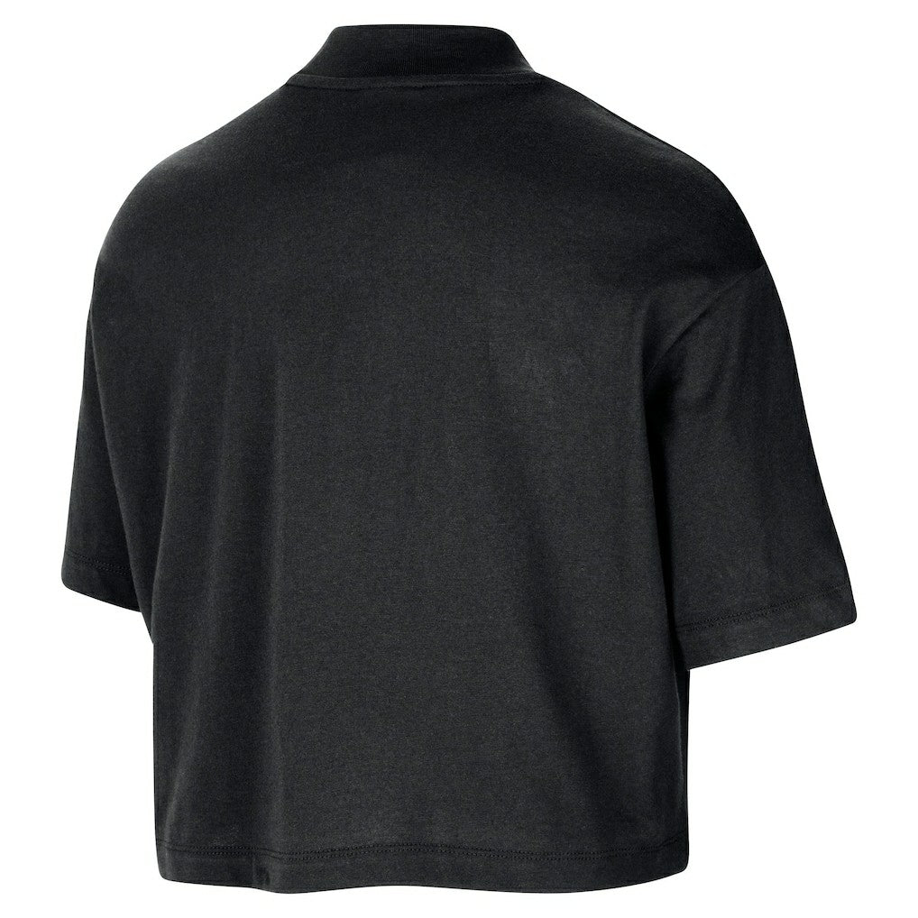 Boston Celtics Women's Courtside Mock Neck Loose Fit Cropped T-Shirt - Black | Nike on sale