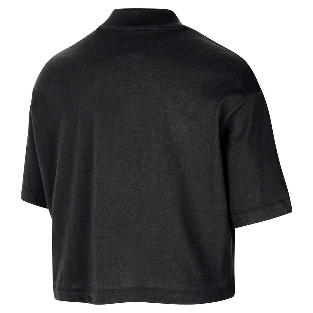 Boston Celtics Women's Courtside Mock Neck Loose Fit Cropped T-Shirt - Black | Nike on sale