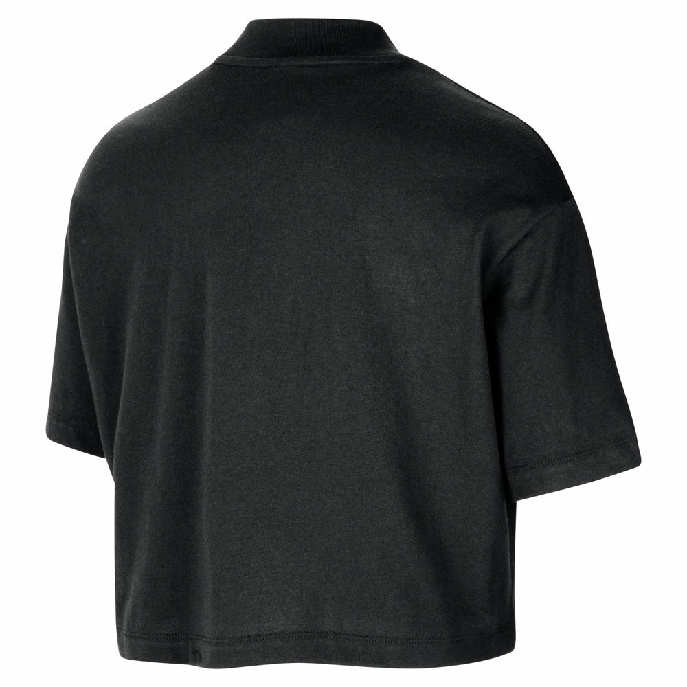 Los Angeles Lakers Women's Courtside Mock Neck Loose Fit Cropped T-Shirt - Black | Nike sale