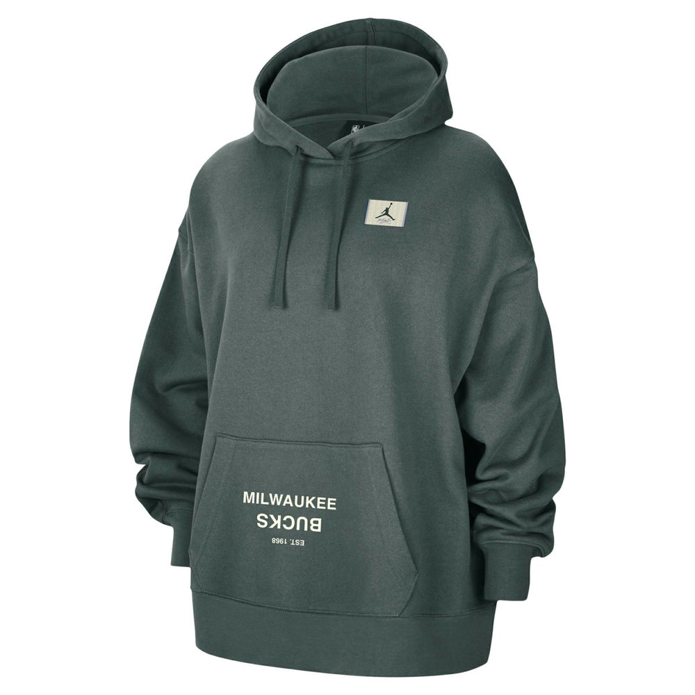 Milwaukee Bucks Jordan Brand Women's Courtside Statement Edition Oversize Pullover Hoodie - Green cheap