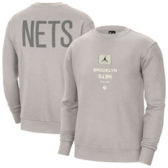 Brooklyn Nets Jordan Brand Courtside Statement Edition Heavyweight Pullover Sweatshirt - Stone on sale