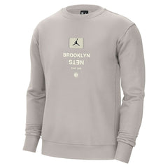 Brooklyn Nets Jordan Brand Courtside Statement Edition Heavyweight Pullover Sweatshirt - Stone on sale