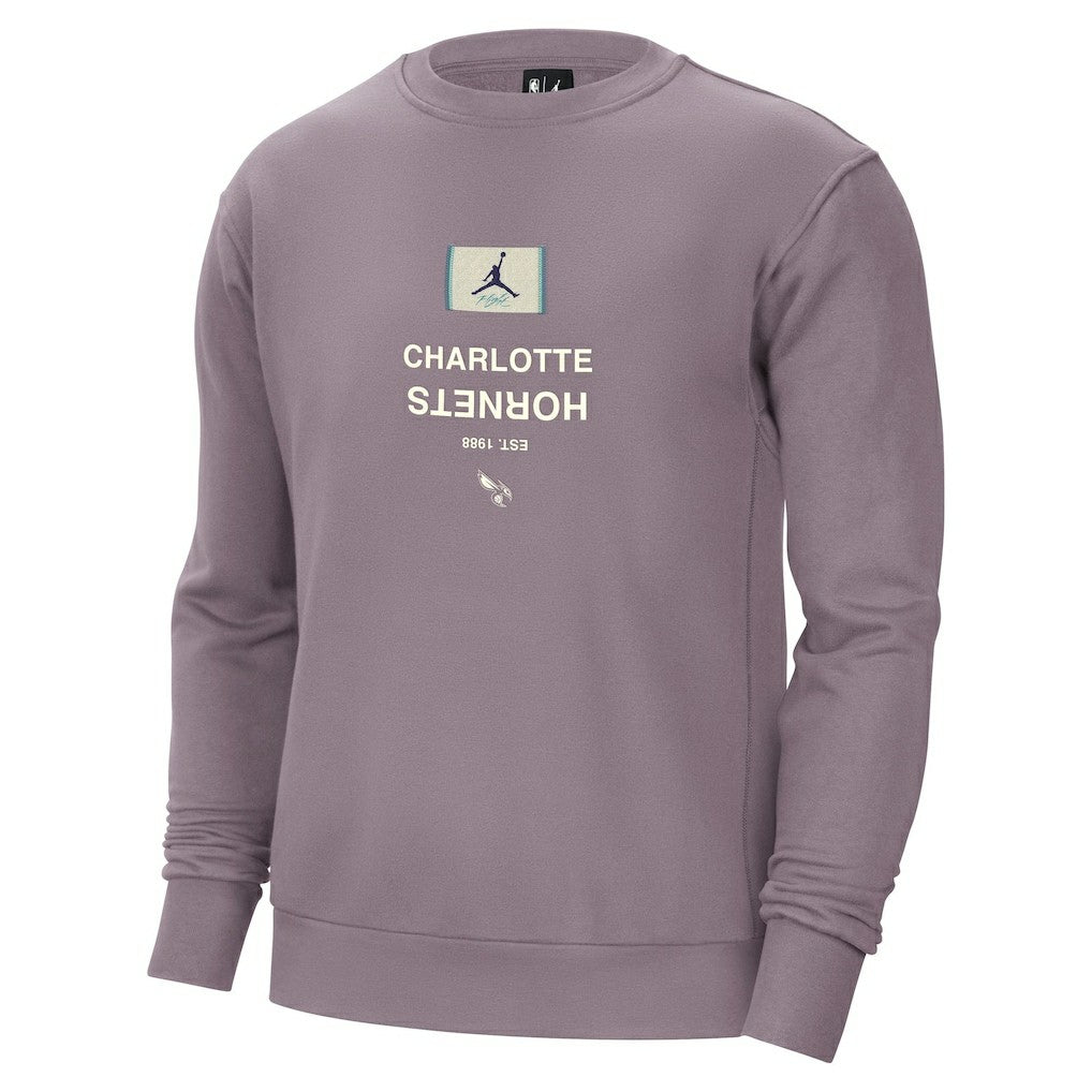 Charlotte Hornets Jordan Brand Courtside Statement Edition Heavyweight Pullover Sweatshirt - Purple shop