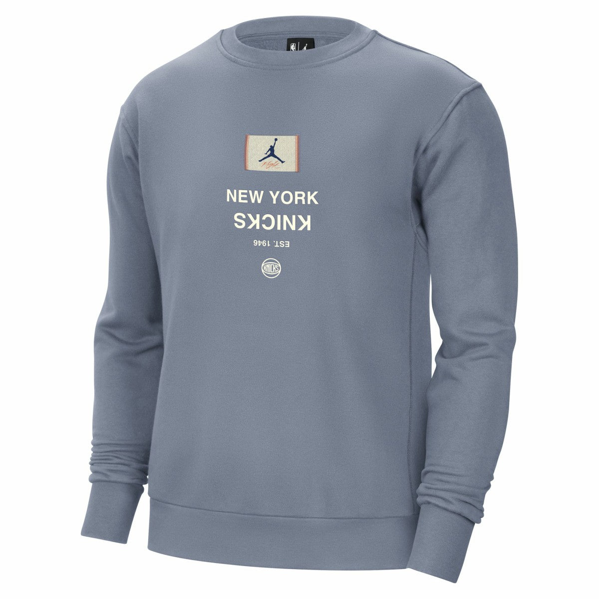 New York Knicks Jordan Brand Courtside Statement Edition Heavyweight Pullover Sweatshirt - Blue discount
