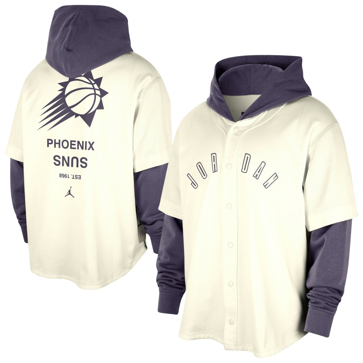 Phoenix Suns Jordan Brand Courtside Statement Edition MVP Jersey Pullover Hoodie - Cream/Purple sale