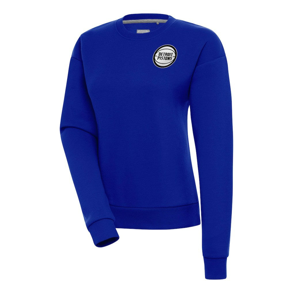 Detroit Pistons Antigua Women's Metallic Logo Victory Pullover Sweatshirt sale - Royal online