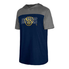 Milwaukee Brewers Active Brushed Hoodie T-Shirt - Navy | New Era