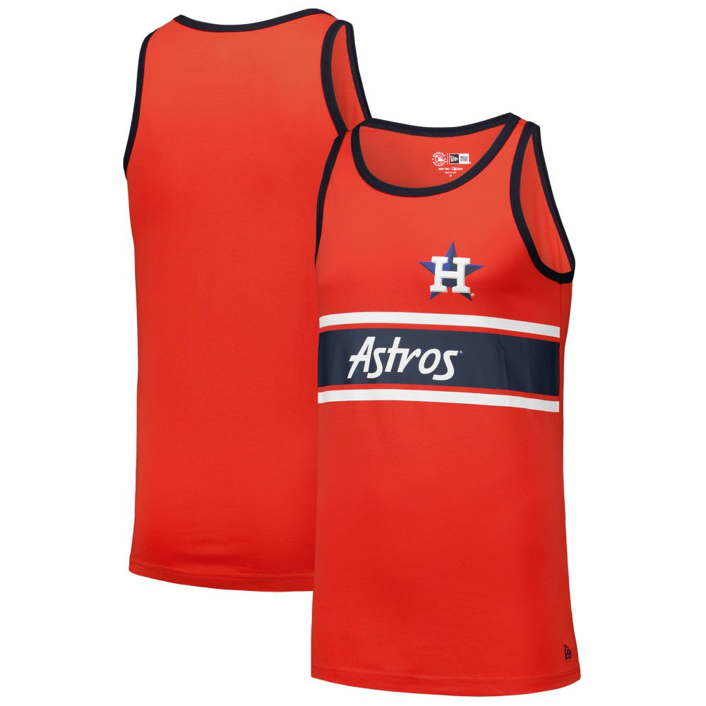 Houston Astros Jersey Ringer Tank Top - Orange | New Era