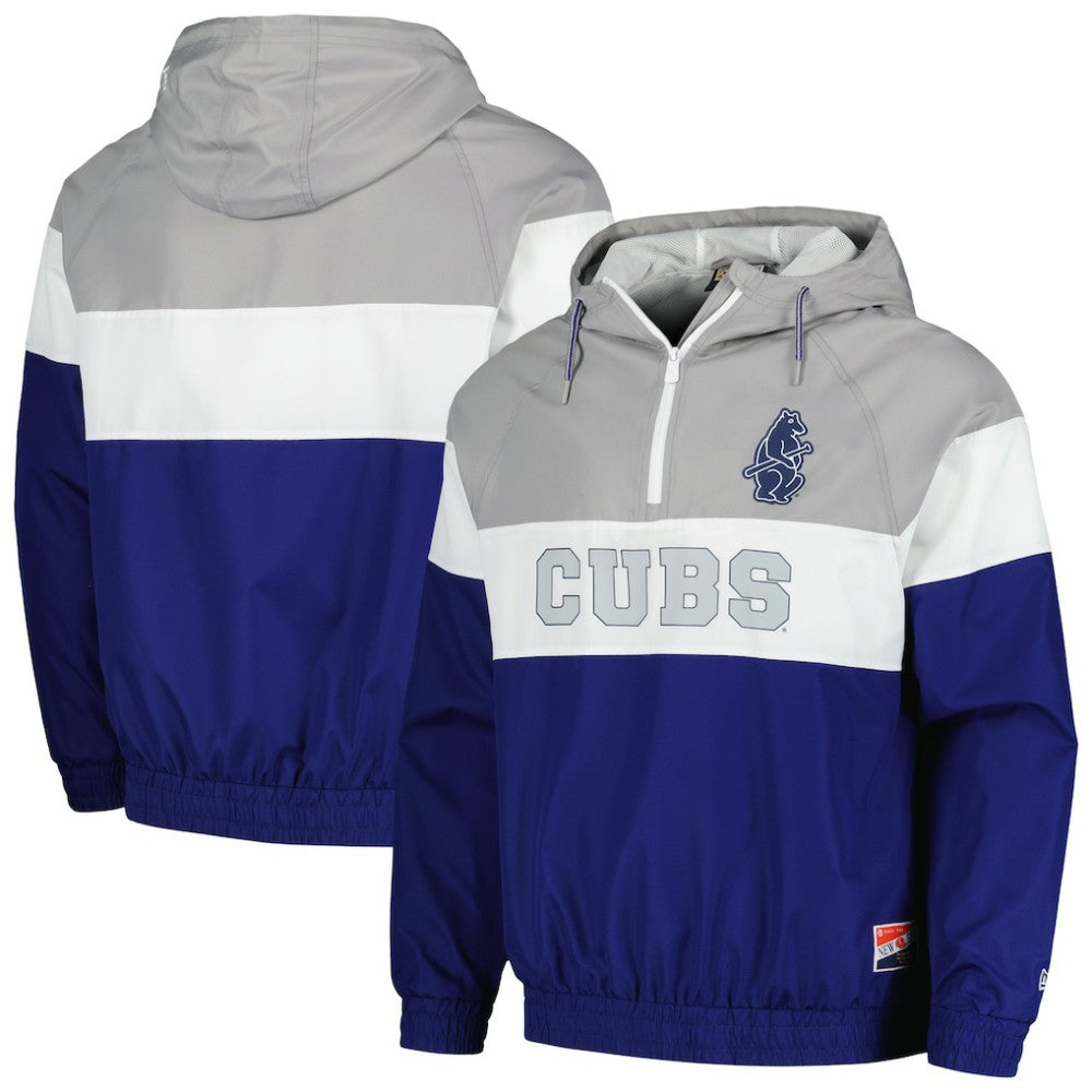 Chicago Cubs Ripstop Raglan Quarter-Zip Hoodie Windbreaker Jacket - Royal | New Era