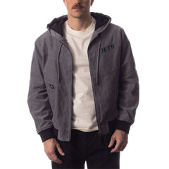 New York Jets The Wild Collective Corduroy Bomber Full-Zip Jacket - Gray sale
