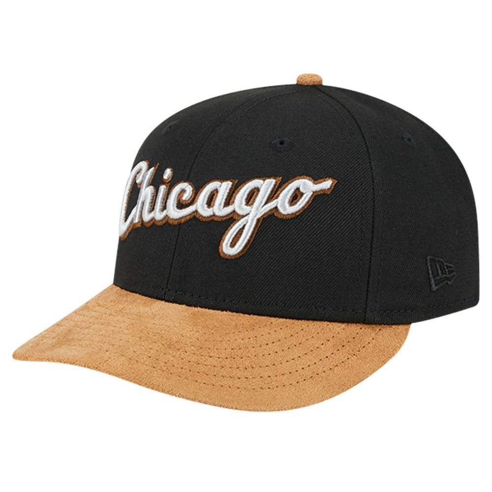 Chicago White Sox Team Suede Visor Low Profile 59FIFTY Fitted Hat - Black | New Era