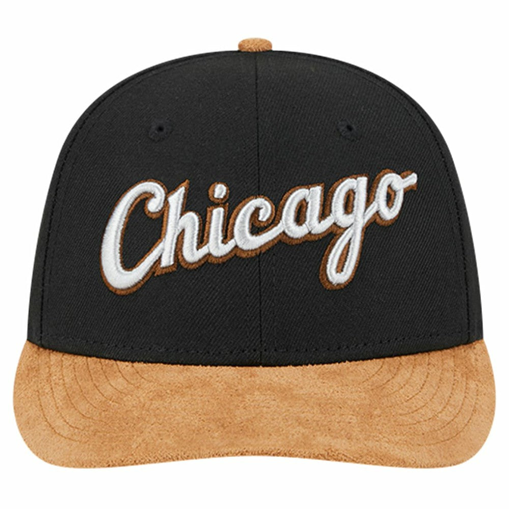 Chicago White Sox Team Suede Visor Low Profile 59FIFTY Fitted Hat - Black | New Era