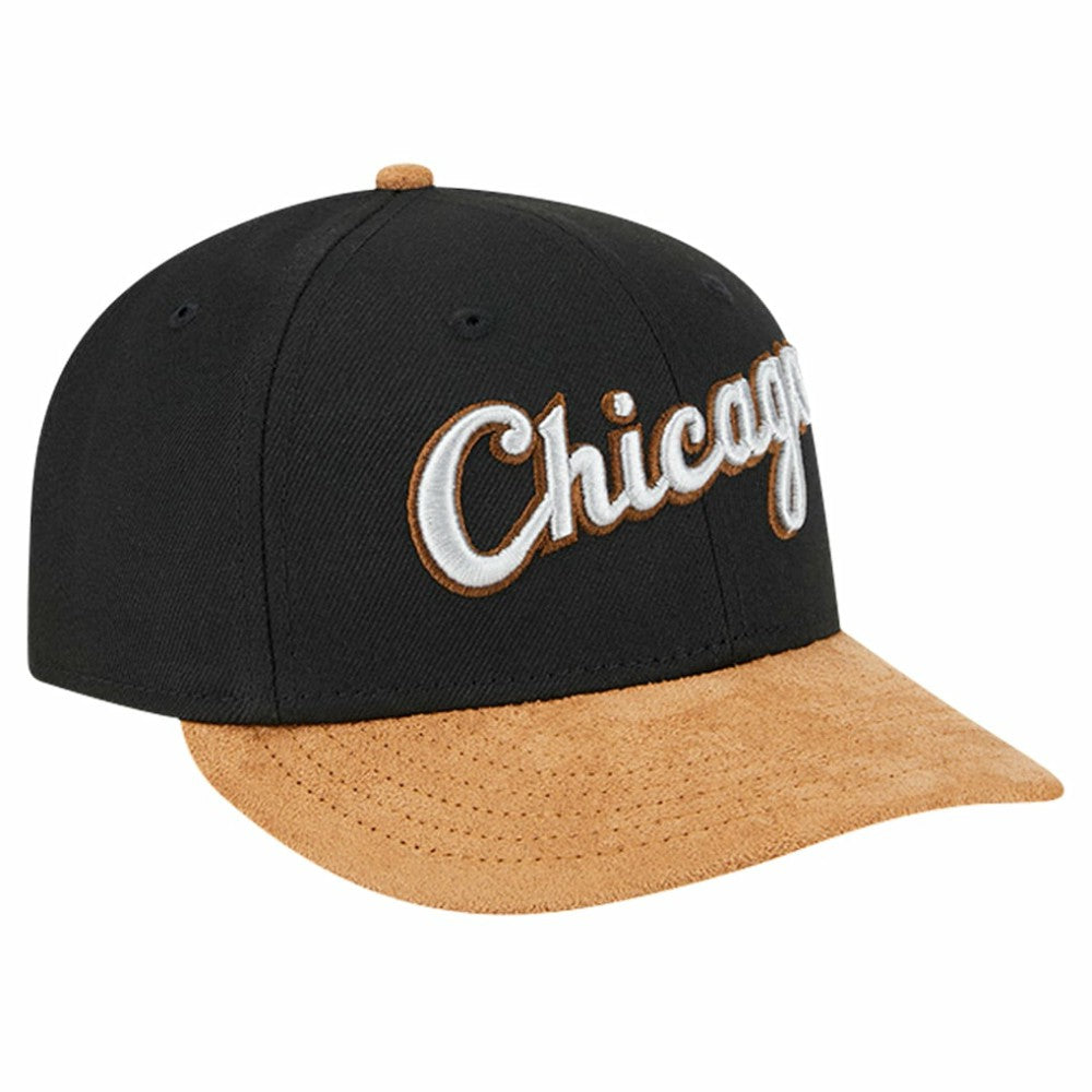 Chicago White Sox Team Suede Visor Low Profile 59FIFTY Fitted Hat - Black | New Era