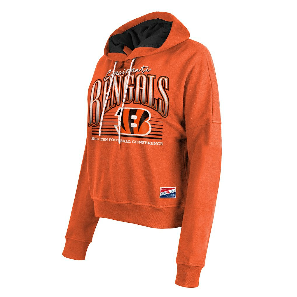 Cincinnati Bengals New Era Women's Boxy Pullover Hoodie - Orange on sale