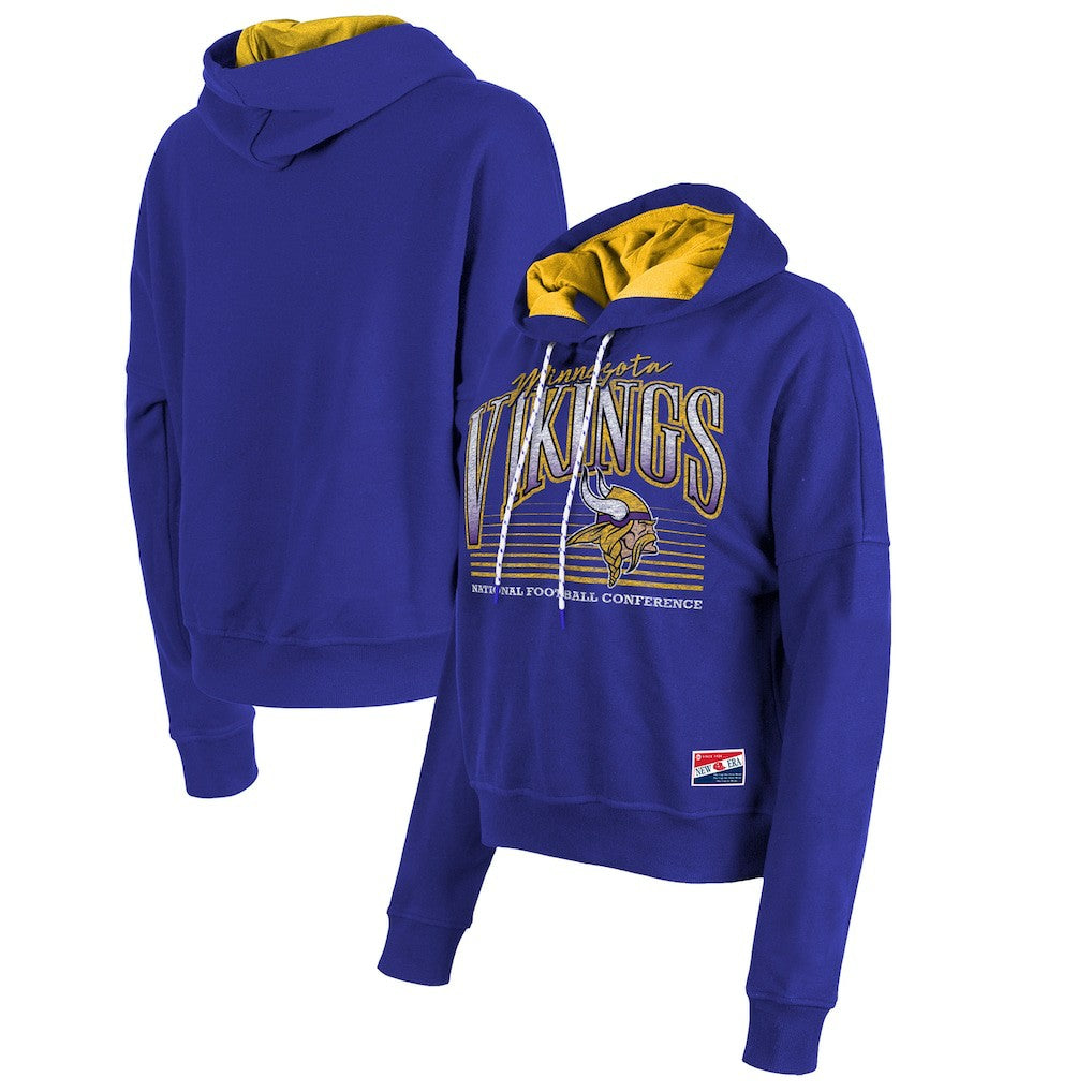 Minnesota Vikings New Era Women's Boxy Pullover Hoodie - Purple for sale