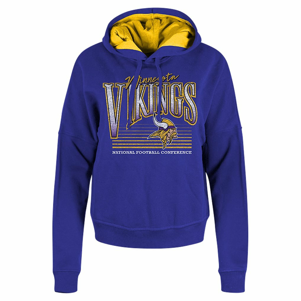 Minnesota Vikings New Era Women's Boxy Pullover Hoodie - Purple for sale