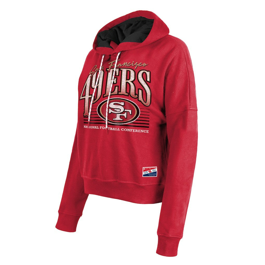San Francisco 49ers New Era Women's Boxy Pullover Hoodie - Scarlet cheap