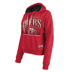San Francisco 49ers New Era Women's Boxy Pullover Hoodie - Scarlet cheap