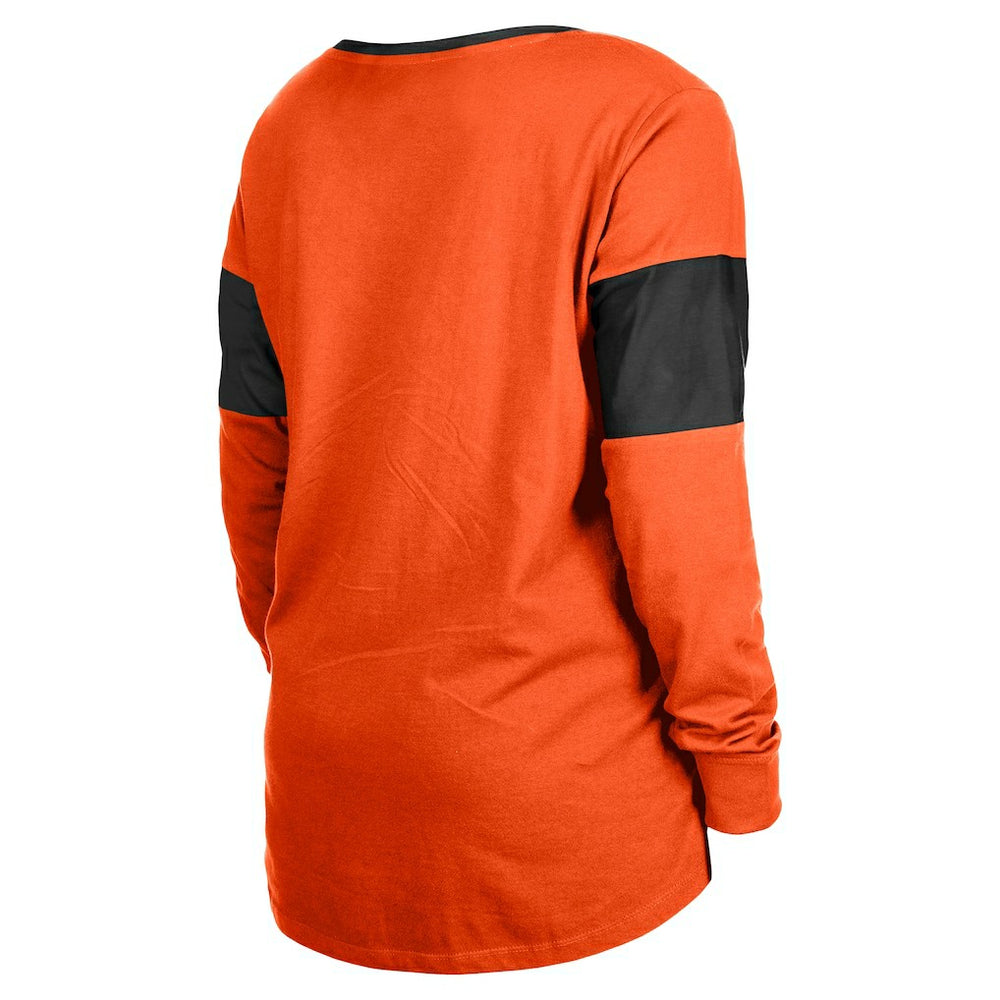 Cincinnati Bengals New Era Women's Lace-Up Notch-Neck Long Sleeve T-Shirt - Orange online