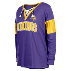 Minnesota Vikings New Era Women's Lace-Up Notch-Neck Long Sleeve T-Shirt - Purple online