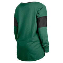 New York Jets New Era Women's Lace-Up Notch-Neck Long Sleeve T-Shirt - Green sale
