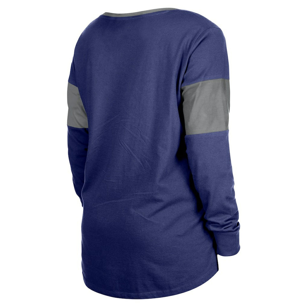 Indianapolis Colts New Era Women's Lace-Up Notch-Neck Long Sleeve T-Shirt - Royal cheap