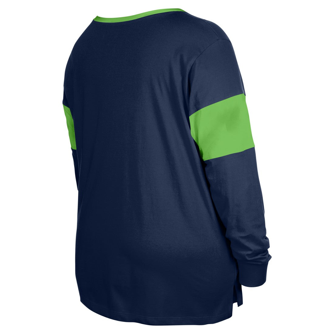 Seattle Seahawks New Era Women's Plus Size Lace-Up Notch Neck Long Sleeve T-Shirt  - College Navy discount