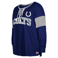 Indianapolis Colts New Era Women's Plus Size Lace-Up Notch Neck Long Sleeve T-Shirt  - Royal discount