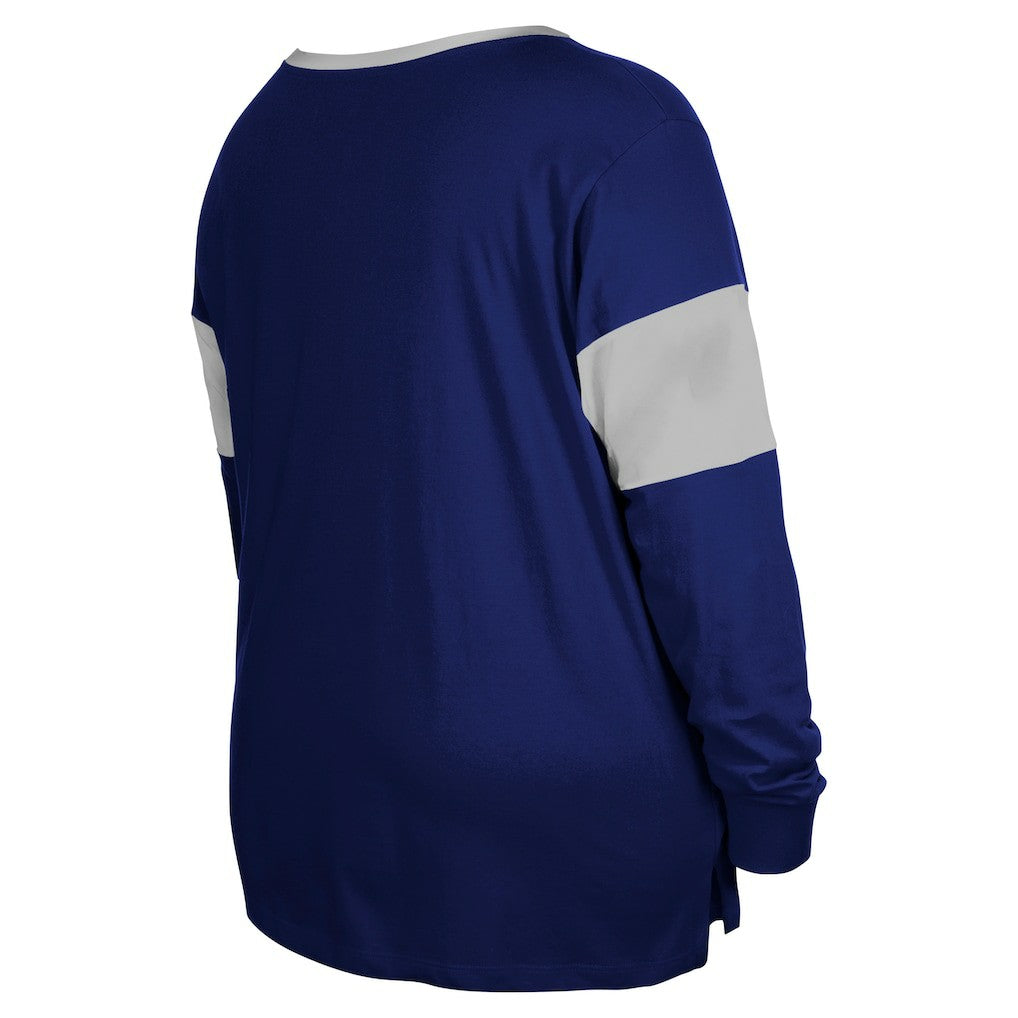 Indianapolis Colts New Era Women's Plus Size Lace-Up Notch Neck Long Sleeve T-Shirt  - Royal discount