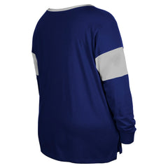 Indianapolis Colts New Era Women's Plus Size Lace-Up Notch Neck Long Sleeve T-Shirt  - Royal discount