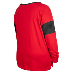 San Francisco 49ers New Era Women's Plus Size Lace-Up Notch Neck Long Sleeve T-Shirt  - Scarlet online