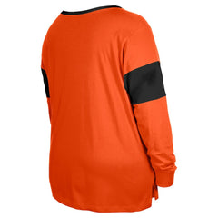Cincinnati Bengals New Era Women's Plus Size Lace-Up Notch Neck Long Sleeve T-Shirt  - Orange sale
