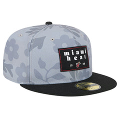Miami Heat Palm Fronds 2-Tone 59FIFTY Fitted Hat - Gray | New Era outlet